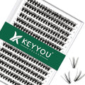 Lash Clusters 300pcs Individual Lashes 50D 0.07C Curl 12mm DIY Eyelash Extension KEYYOU Large Tray Volume Soft&Natural Cluster Lashes(50D-0.07C,12）