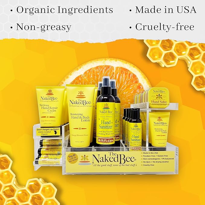 The Naked Bee Orange Blossom Honey Hand Cream (8 oz) Intensive Nourishing Cream for Smoother and Softer Hand - Unscented Deep Moisture and Repair for Dry Skin