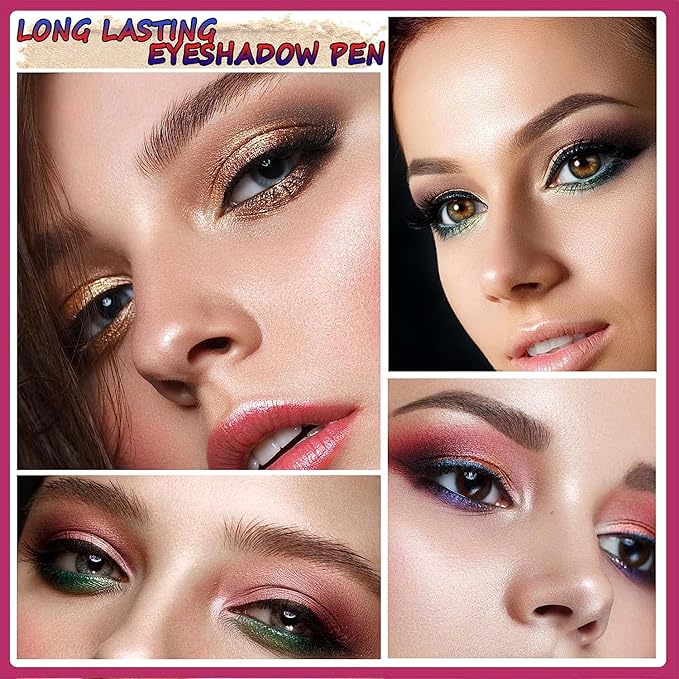 Black Eyeshadow Stick Makeup, Smooth Cream Shimmer Eye Shadow Pencil, Waterproof Hypoallergenic Long Lasting Crayon, Glitter Primer Palette Eyeliner