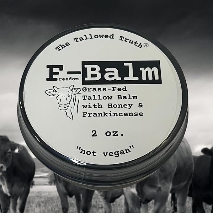 The Tallowed Truth F-Balm – Grass-fed, Grass-finished Tallow Balm– 5 Ingredients Only – Made in Canada – Tallow for Face & Body (2 oz (1-Pack), Original)