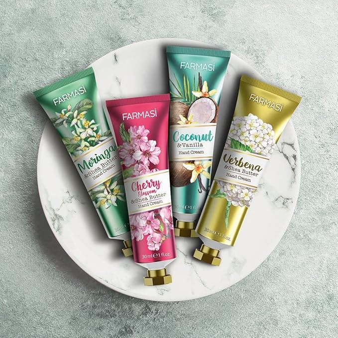 FARMASi Hand Cream with Shea Butter, Intensive Moisturizing Hand Lotion for Dry Hands, Lightweight Fast-Absorbing Formula, Daily Hydration Care, Travel Size, 1 fl oz, Moringa & Shea