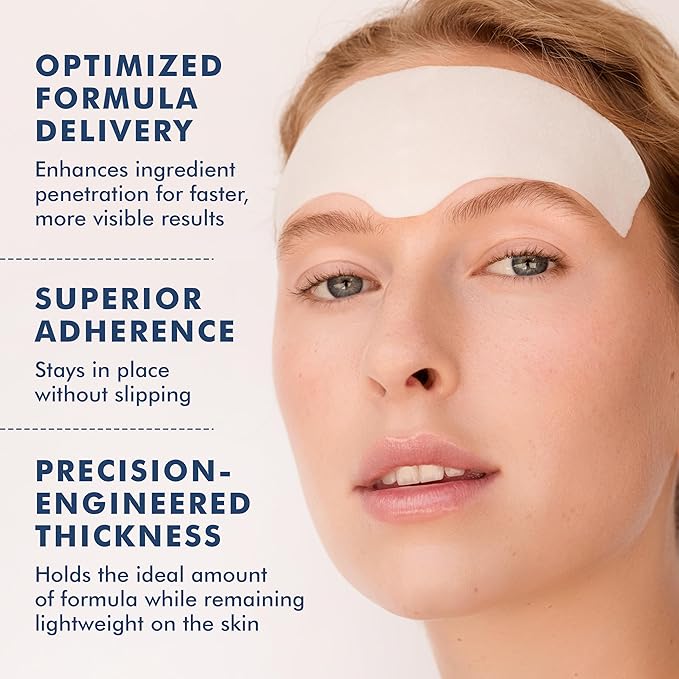 Skyn ICELAND Hydro Cool Firming Forehead Patches, 10 Minute Smoothing Treatment with Peptides and Hyaluronic Acid, All Skin Types, 4 Patches