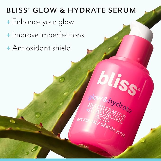 Bliss Vitamin C Bright Idea + Glow & Hydrate Niacinamide Serum Duo – Brightening & Hydrating Face Serum Set with Antioxidants & Hyaluronic Acid – Even Tone, Smooth Texture, Radiant Skin