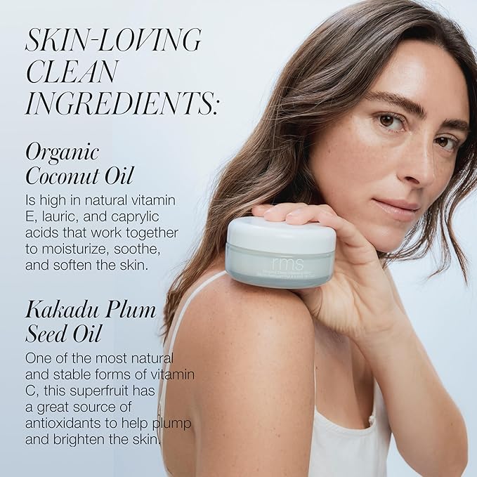 RMS Beauty Women's Coconut Clean Cleansing Balm RMS Beauty Coconut Clean Cleansing Balm Nourishing Oil Makeup Remover and Hydrating Deep-Cleansing Balm for Soft Smooth Radiant Skin 50g