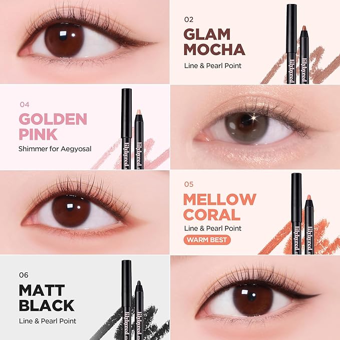 lilybyred Starry Eyes Am9 to Pm9 Gel Eyeliner | Korean Gel Eyeliner, Intense Color Payoff, Creamy Formula, Easy Blending, Built-in Sharpener, Smudge-Proof, Long-Lasting, 0.017 oz. (04 Golden Pink)