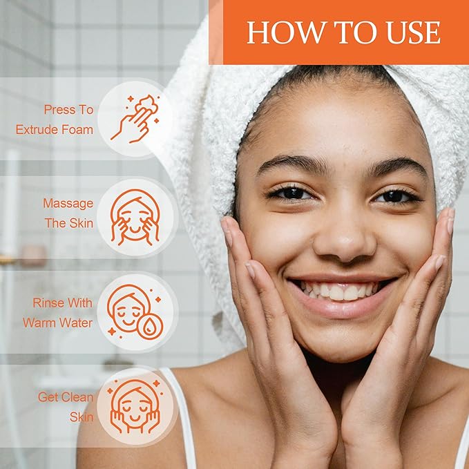 FluMisch Turmeric Kojic Acid Facial Cleanser, Brightening Foaming Face Wash with Soft Massage Heads, Kojic Acid Cleanser Exfoliating, Turmeric Cleansing for Dark Spots 4.23 oz