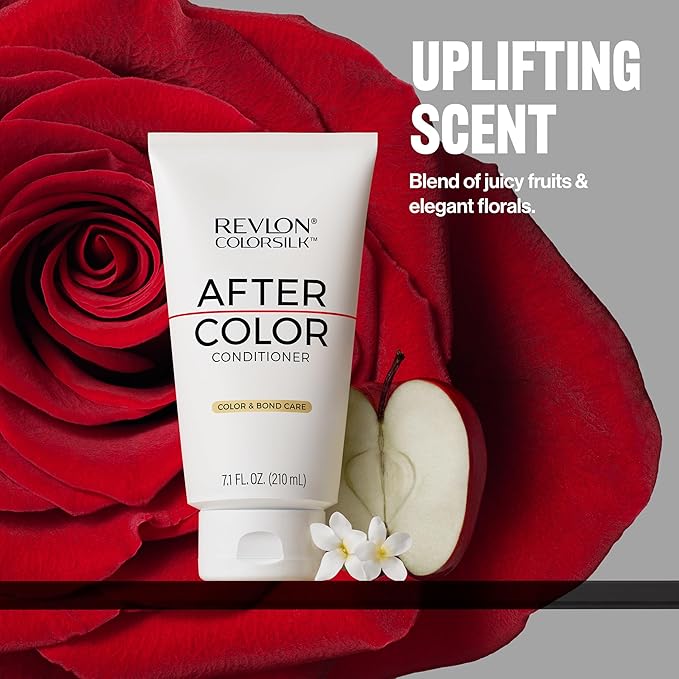 REVLON ColorSilk After Color Conditioner, Moisturizing & Strengthening Hair Care, Bond Repair with Vegan Keratin, For All Hair Colors & Types, 7.10 fl oz
