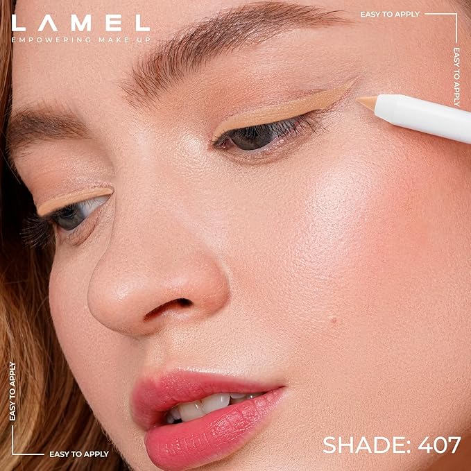 Lamel No Smudge Gel Eyeliner - Perfect Beige - Waterproof Eyeliner Pencil - 10-Hour Wear, Sharpenable, Contact Lens Friendly, Vegan - Creamy & Sweat Proof Pencil - Highly Pigmented - 407 Shade