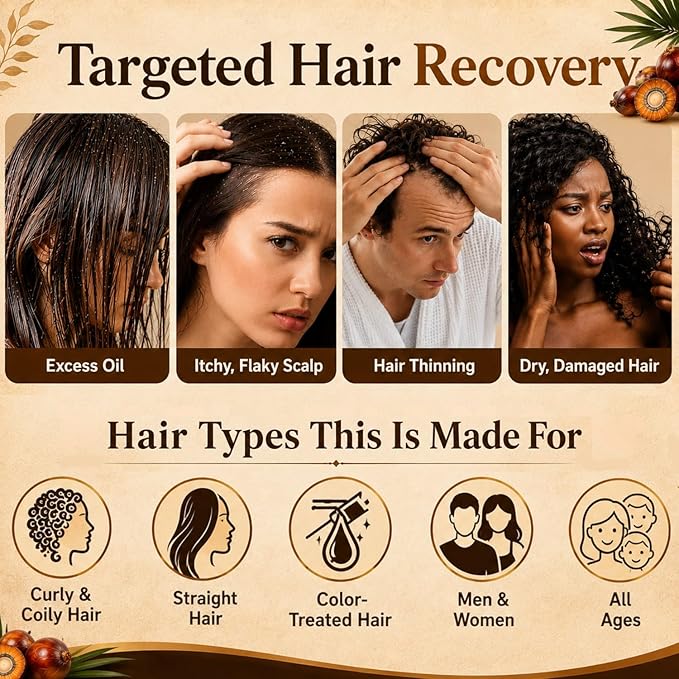 Batana Oil Shampoo for Hair Growth & Strength - Rosemary & Castor Oil Sulfate-Free Shampoo for Thinning, Dry, & Damaged Hair for Men and Women - Supports Thicker-Looking Hair | 16 fl oz TRUÉ PURSUÉ