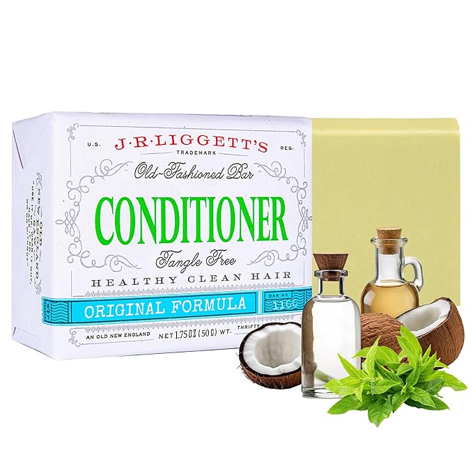 J.R.LIGGETT'S Conditioner Bar - Original Formula, All Natural Hair Conditioner with Coconut Oil & Cocoa Butter - Sulfate Free, Gmo Free, Plant-Based Ingredients for Soft & Smooth Hair, 1.75oz - 1 Pack
