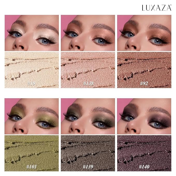 LUXAZA PRO Shimmer Eyeshadow Stick Makeup 6PCS Set, Pink Metallic Matte Cream Eye Shadow Eyeliner Brightener Pencil Crayon - DESERT WILD