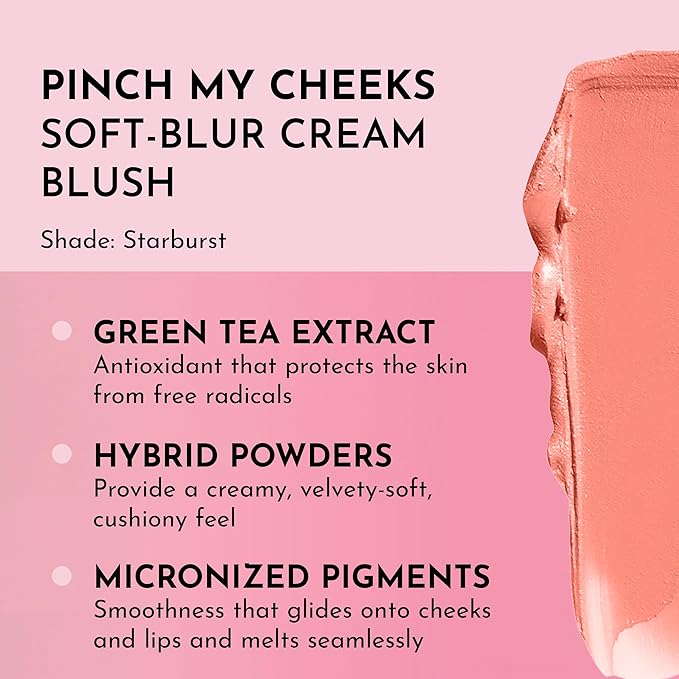 LAWLESS Pinch My Cheeks Soft-Blur Cream Blush - Starburst - Premium Weightless, Creamy Blush - Buildable Color for Lips and Cheeks - 0.18 oz