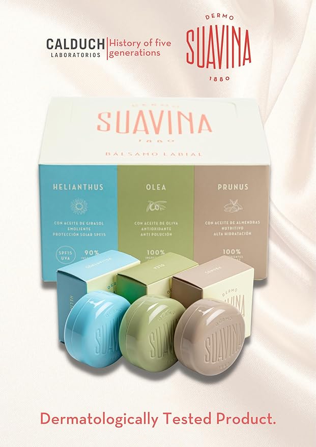 Suavina Lip Balm for Extreme Dry Cracked Lips, Intensive Lip Repair Treatment with Natural Olive Oil, Moisturizing & Protective Winter Lip Balm for Cold Weather, Dry Lip Therapy for Men & Women