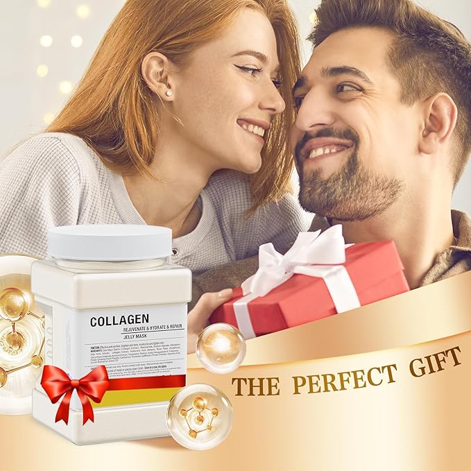 Jelly Mask Powder for Facials Professional - Collagen Firming & Moisturizing Face Mask Skin Care, Anti-Aging Fades Acne Marks Hydrojelly Mask, Peel Off Jelly Masks for DIY Spa 23 Fl Oz