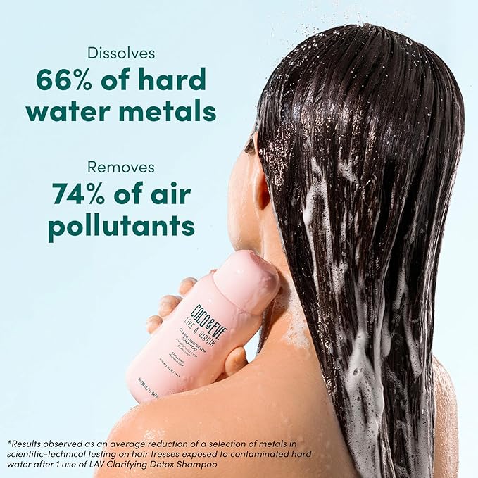 Coco and Eve Clarifying Detox Shampoo. Remove Hard Water & Product Build Up. With Hibiscus Cider Vinegar to Detox Scalp. Color Safe & Non-Stripping. (280 ml)