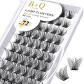 B&Q Volume Lash Clusters Wispy B02, Eyelash Clusters 72PCS Cluster Eyelash Extensions, D Curl Lash Cluster Natural Individual Lashes False Eyelashes Clusters with Soft Band(B02-D-8-16MIX)