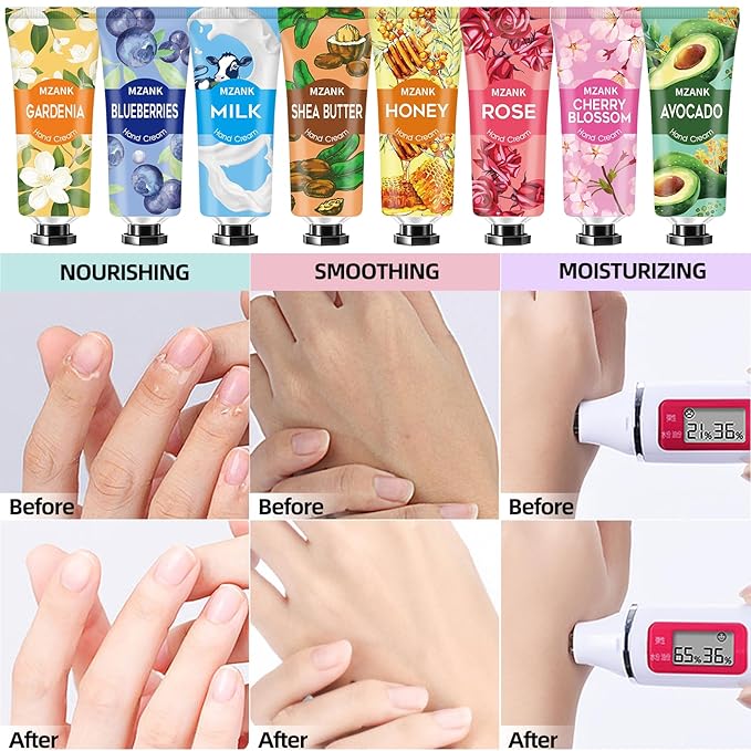 MZANK 14 Pack Hand Cream for Dry Cracked Hands,Mothers Day Gifts,Teacher Appreciation Gifts,Nurses Week Gifts,Bridesmaid Gifts,Birthday Gifts for Women,Hand Lotion Travel Size
