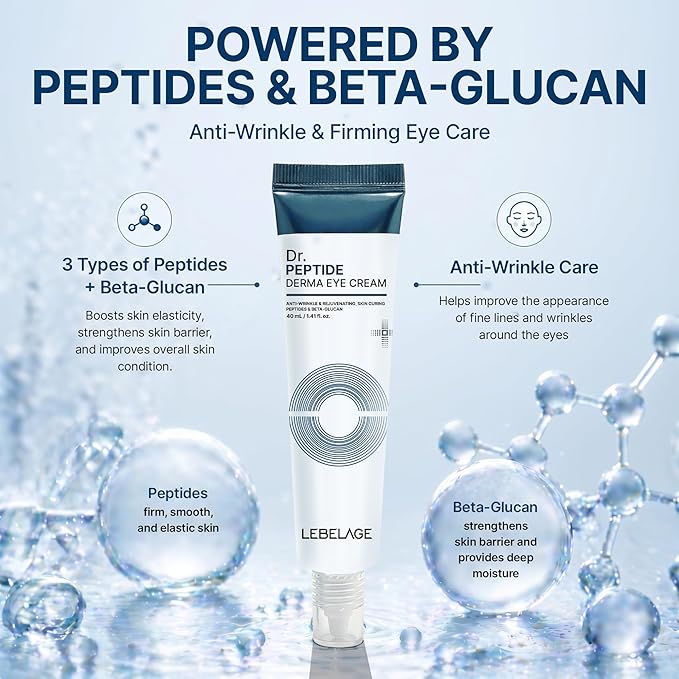 LEBELAGE Derma Eye Cream 1.35 fl oz | Lightweight Eye Moisturizer | Fast-Absorbing Daily Under Eye Cream for Smooth, Hydrated Skin Feel | Korean Skincare Routine (Peptide)