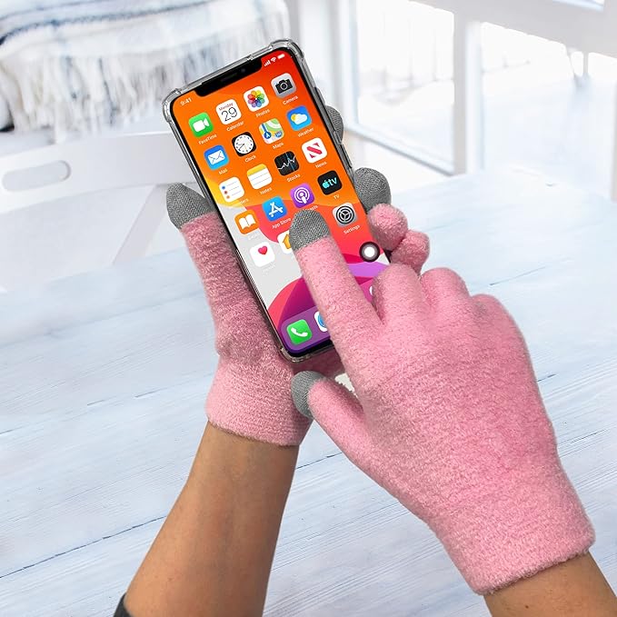 Eurow Aloe-Infused Moisturizing Gloves, Touchscreen Compatible, Scented, Soft & Breathable for Dry Hands Treatment, Locks in Lotion, Durable & Reusable, Pink, 1 Pair (Pack of 2)