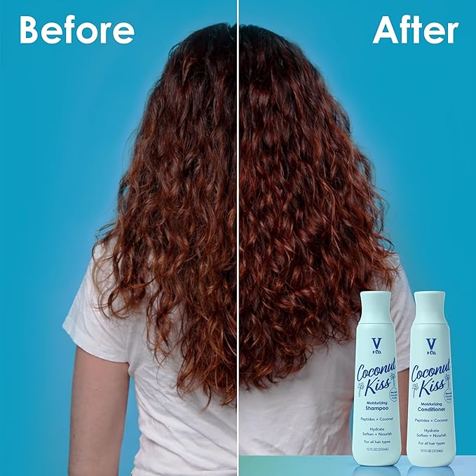 V&Co. Moisturizing Conditioner 12 Oz. - Sulfate Free, Color Safe, and Gentle Formula with Peptide Technology Boosting Hydration for Dry, and Color Treated Hair