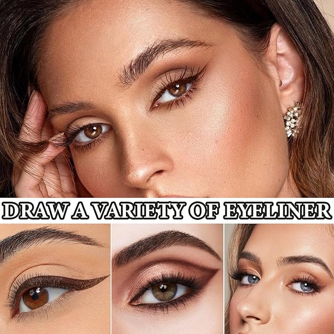 12 PCS Dark Brown Eyeliner Pencils,Professional Long Lasting Waterproof Makeup Pencils,Highly Pigmented Inner Corner Eye Highlighter Eyeliner Pencil Eye Liner Pen Sets for Women