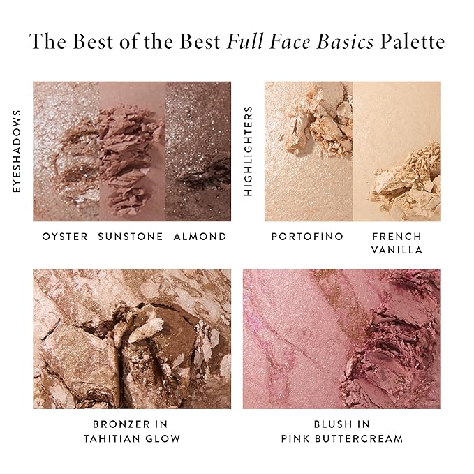 LAURA GELLER NEW YORK Baked Starter Kit - Best of the Best Full Face Palette + Baked Balance-n-Brighten Powder Foundation + Retractable Angled Kabuki Brush Set (09 Toffee)