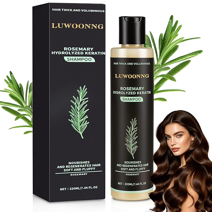 Rosemary Shampoo, Hair Growth Shampoo with Hydrolyzed Keratin, Nourishes Repairs Dry Damaged Thinning Hair, Unisex