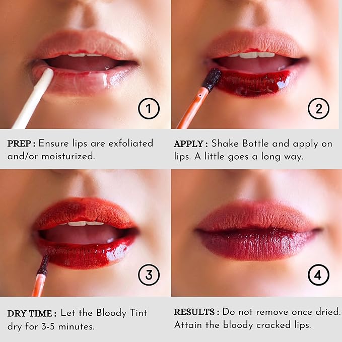 SushyGlowCosmetics 8ML Bloody Lip Tint- Lip Stain - Vampire Lip Stain - Water Tint - Blood Tint - Blood Stain - Vampy - Goth Lip (Lilith)