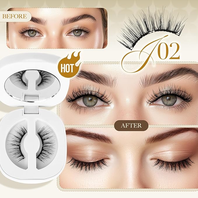 LASHVIEW Magnetic Eyelashes Natural Look, Reusable Manga Magnetic Lashes Kit with Applicator RCM01-NEW