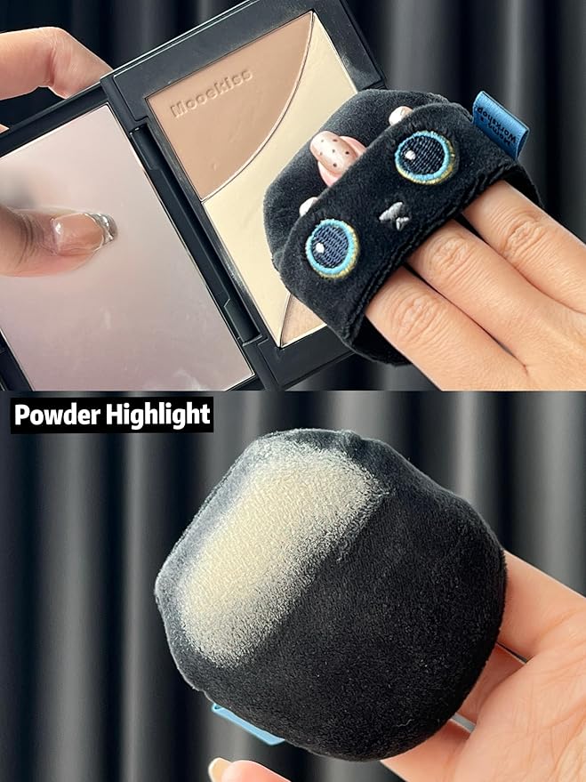 Momo's Workshop Face Fluffy Powder Puff,Soft Plush Setting Powder Puff, Large Velour Makeup Puff for Loose Or Pressed Powders,Round Cosmetic Puff, Beauty Makeup Tool,1pcs