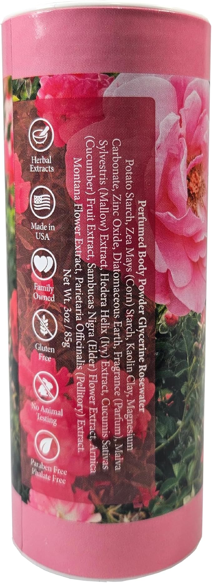 Camille Beckman Glycerine Rosewater Scented Talc-Free Body Powder, Perfumed Dusting Powder, 3 Ounce