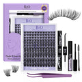 B&Qaugen Lash Extension Kit B05 Eyelash Extension Kit B&Q DIY Lash Extension Kit 156 PCS Lash Clusters 8-18mm Cluster Eyelash Extensions Kit with Lash Bond and Seal Lash Applicator Tool (Kit,B05)