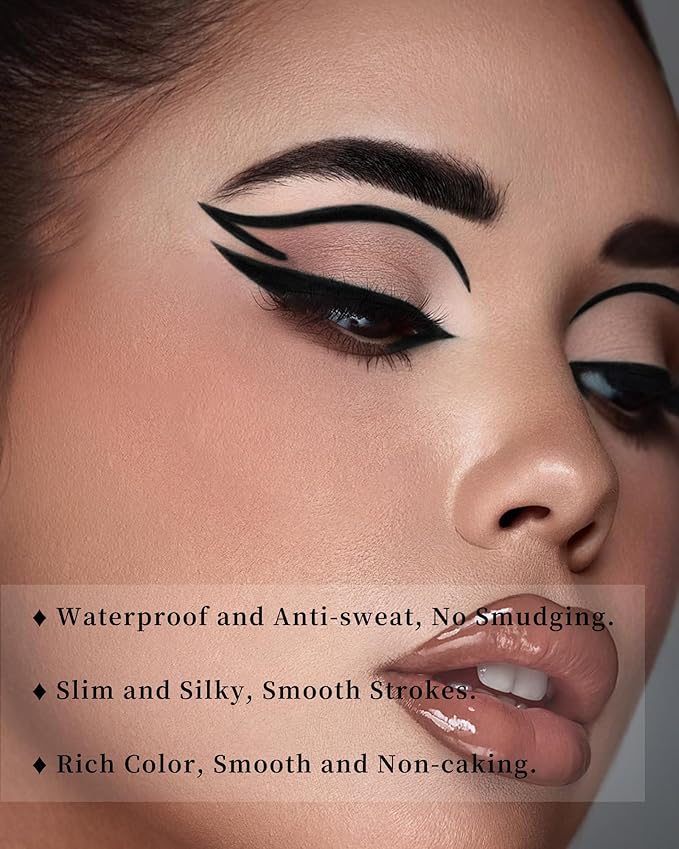 Black Gel Eyeliner for Older Women,Gel Eye Liner Pencil Waterproof Smudgeproof,Matte Cream Eyeliner Waterline with Sharpener Retractable Eyebrow Liner Makeup Pen Mature Women Sensitive Eye 1 Pc
