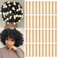 Perm Rods For Short Hair 40Pcs Beige Perm Rods For Black Women Plastic Curl Cold Wave Medium Size Peach Hair Rollers For Hair Styling Hairdressing Tools(Beige,40PCS)