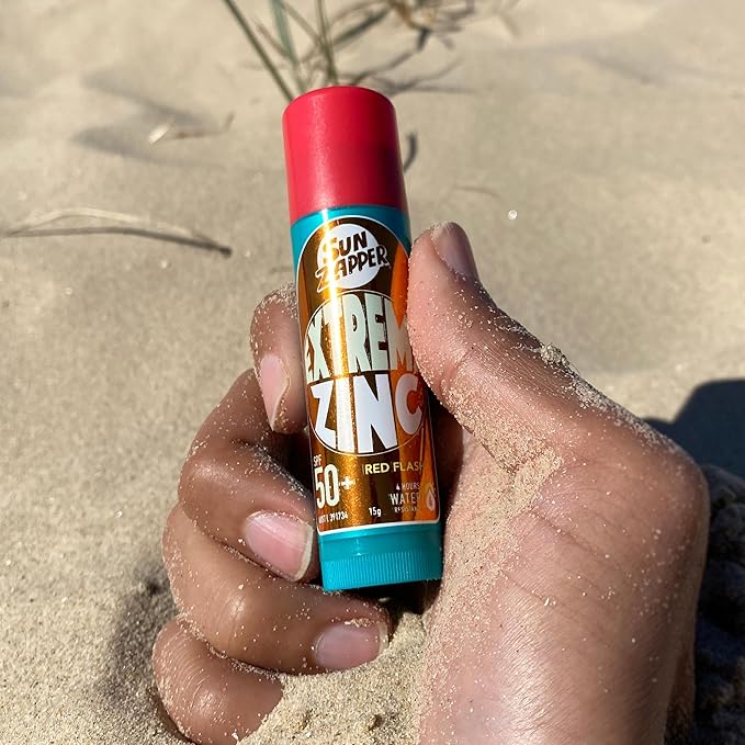 Sun Zapper Extreme Zinc Sunscreen Stick SPF 50+ Red Flash – Colored Water Resistant Mineral Sunscreen for Face, Zinc Oxide Surf Sunscreen Stick for Water Sports, 15g (0.53 oz), Australian Made
