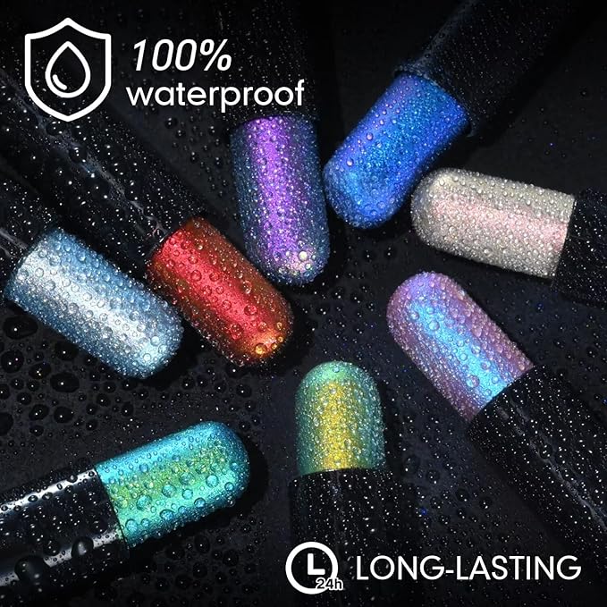 CHARMACY New Duochrome Long Stay Eyeshadow Stick, Creamy Eye Shadow Stick, Multicolor-Shifting Glitter Eyeshadow, Waterproof & Smudge-Proof, High Pigmented, Built-in Smudger #04