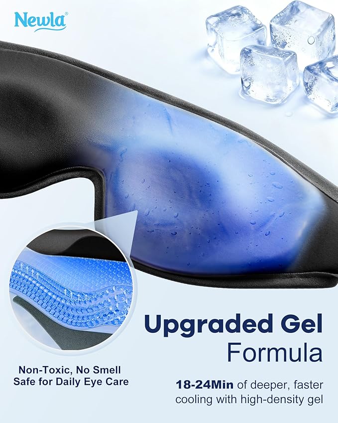 Upgraded Cooling Gel Eye Mask for Puffy Eyes: Larger Full-Eye Cover Design for Ice Cooling Relief, Reusable Cold Compress for Dark Circles, Eye Bags, Fatigue & Migraine(Purple)