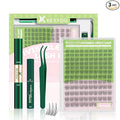 KEYYOU Aurora Lash Clusters Kit Fairy Lash Extension Kit C Curl 120Pcs Eyelash Extension Kit Wispy Natural Invisible Band Lash Kit with Waterproof DIY Lash Extension Kit at Home(Aurora-C-8-16MIX)