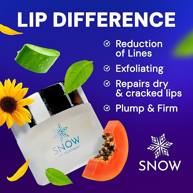 SNOW Overnight Lip Treatment - Moisturizing Lip Balm with Shea Butter & Vitamin E - Lip Treatment for Dry, Cracked Lips - Sulfate-Free Lip Treatment - Plumping & Hydrating Lip Care Mask