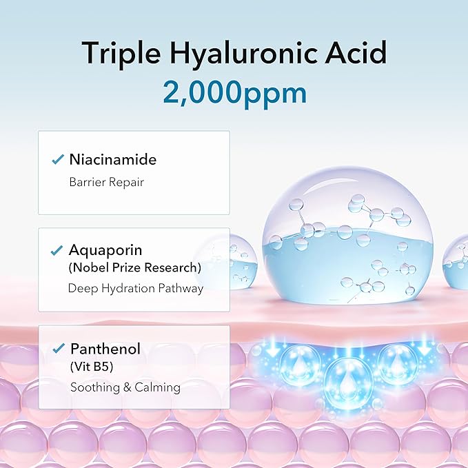 Hyaluronic Aquaporin Pack Cleanser, Hydrating Gentle Face Wash for Dry & Sensitive Skin, Korean Skincare, 5.07 fl oz / 150 ml