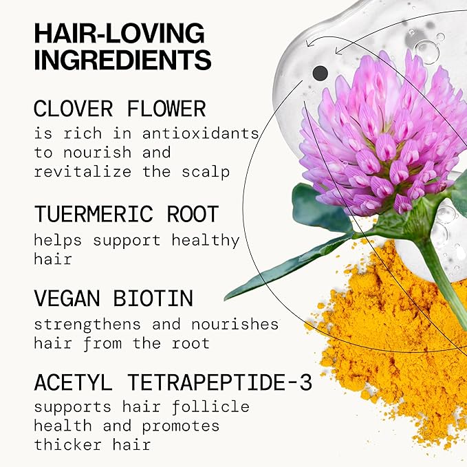 Pacifica Invisible Calming Hair Serum, Frizz Control & Hair Thickening Treatment - Turmeric & Guava Leave-In Scalp Serum with Peptides, Biotin & Caffeine 1 fl oz, Vegan & Cruelty-Free
