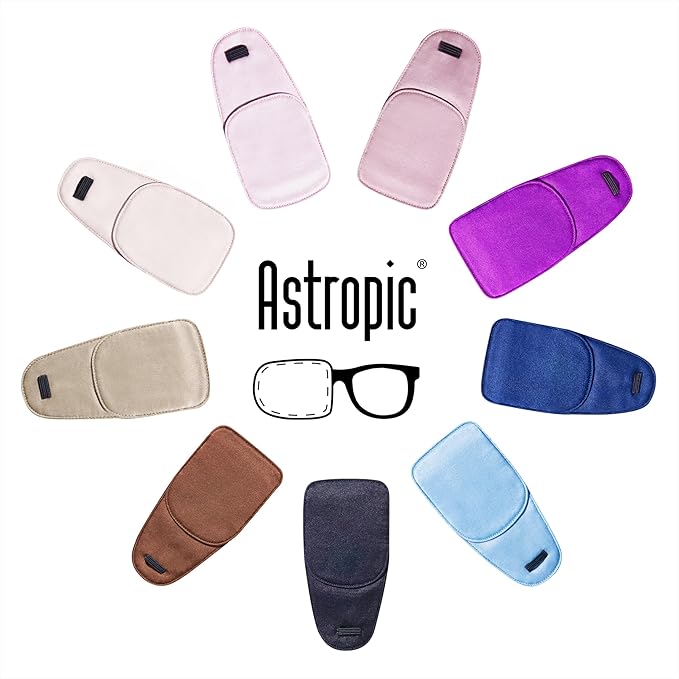 Astropic Silk Eye Patch for Adults Kids Glasses to Cover Either Eye (Medium, Brown)