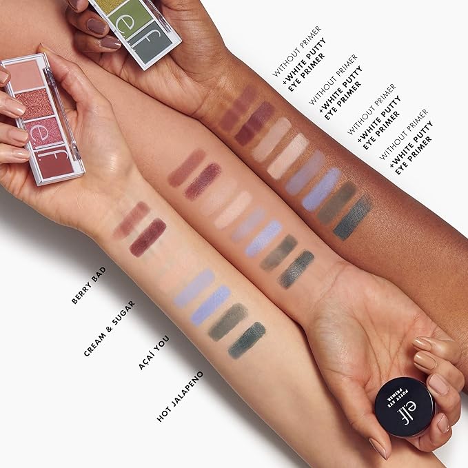e.l.f. Creamy Blendable/Ultra-Pigmented/Easy to Apply/Matte & Shimmer Bite-Size Eyeshadows, Berry Bad, 0.12 Oz