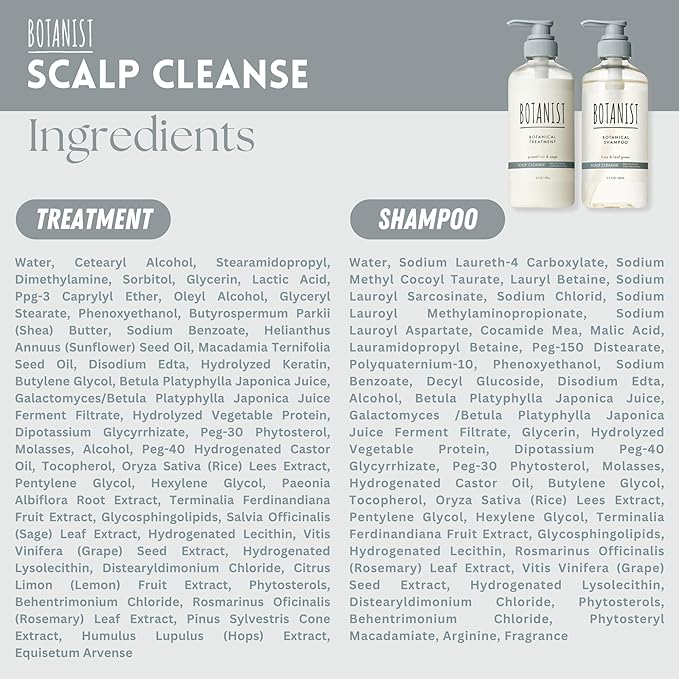 BOTANIST Itchy Scalp Shampoo and Conditioner for Women, Hypoallergenic & Sensitive Scalp Shampoo and Conditioner for Dry Scalp with Jojoba Oil, Japanese Sulfate& Paraben Free 31.7Fl Oz SCALP CLEANSE