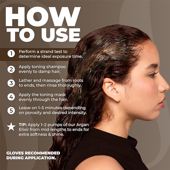 Naissant Glow Mocca Hair Toning Shampoo |High-Purity Pigments |Neutralizes Red &Orange Undertones |For Brown &Mocha Hair |Hyaluronic Acid, Collagen &Biotin | Paraben, Ammonia &Sulfate Free |10.1 Fl.Oz