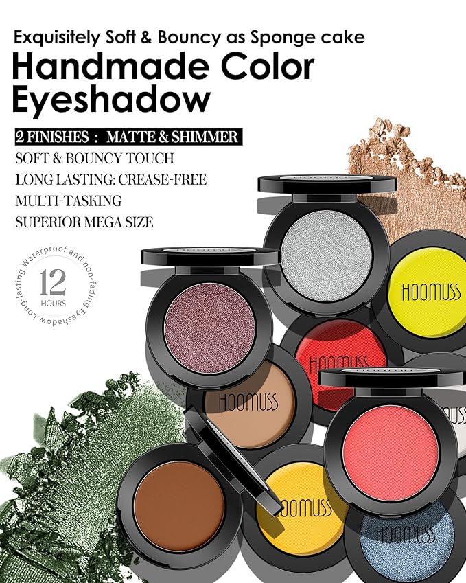 Single Christmas Red Eyeshadow Matte Handmade Pressed Eyeshadow Palette With No Creasing High Pigmented Long Lasting Red Eye Shadow (ChristmasRed)