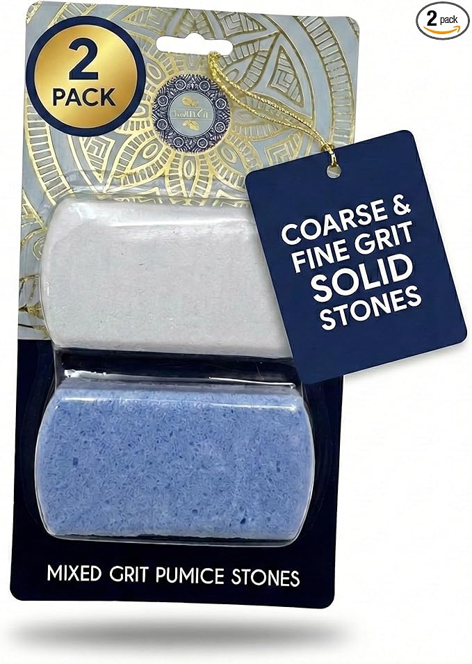 Earth & I Pumice Stone for Feet – 2-Pack Callus Remover | Coarse + Fine Dual-Grit Dead Skin Scrubber, Heel Exfoliator & Foot Scrubber for Baby-Soft Feet