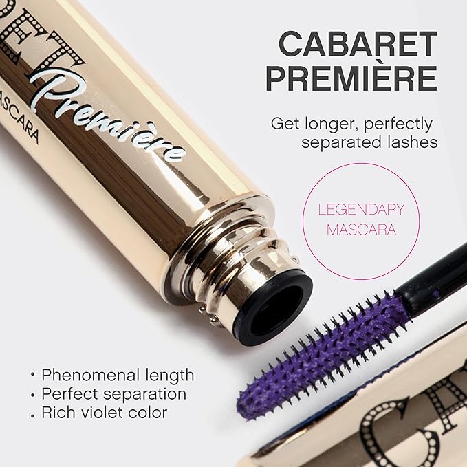 Vivienne Sabó Cabaret Premiere Purple Mascara, Volume and Length, Defining, Curling, No Flaking, No Clumping, Smudge Proof, Washable, Cruelty-Free, Made in Europe, (04 Purple), 0.3 Fl Oz, 1 Pack