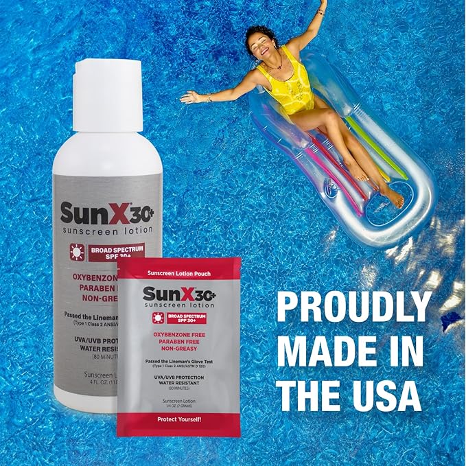 CoreTex Sun X 30+ SPF Broad Spectrum Sunscreen Lotion - 16oz Bottle of Paraben, Oxybenzone, Octinoxate, & Oil Free Sunscreen - No White Cast and Water Resistant Up to 80 Minutes