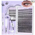 Wispy Lash Clusters Kit 10-18mm D Curl Lash Clusters 144pcs DIY Cluster Eyelash Extensions Individual Natural Lashes Cluster False Eyelash Kit with Bond & Seal Glue Remover Tweezers(S2 Lash Kit)